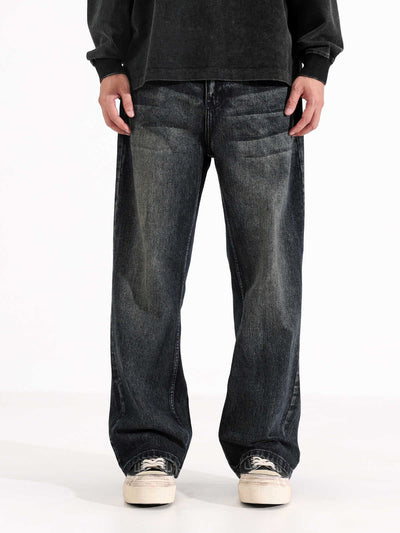Pantalones Vaqueros Rectos Holgados Estilo Retro Americano para Hombre - Image 3