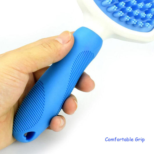 Peine Masajeador de Silicona Azul para Perros y Gatos - Cepillo de Baño y Limpieza - Image 10