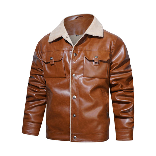 Abrigo de Piel Sintética con Múltiples Bolsillos para Hombre - Image 4