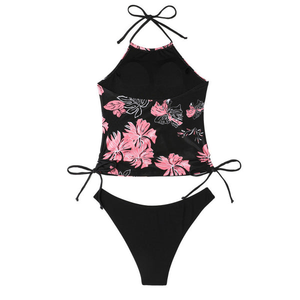 Traje de Baño Escotado con Cuello Halter y Secado Rápido