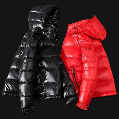 Abrigo Corto Brillante Acolchado para Hombre - Chaqueta de Plumón Térmico - Image 11
