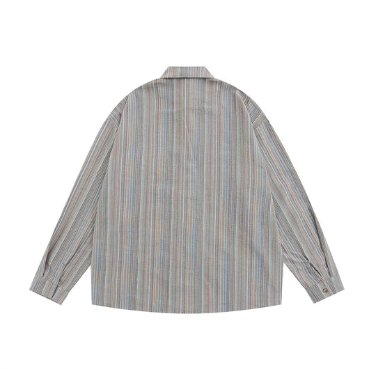 Cardigan Holgado a Rayas Verticales - Camisa Casual Trendy de Manga Larga - Image 13