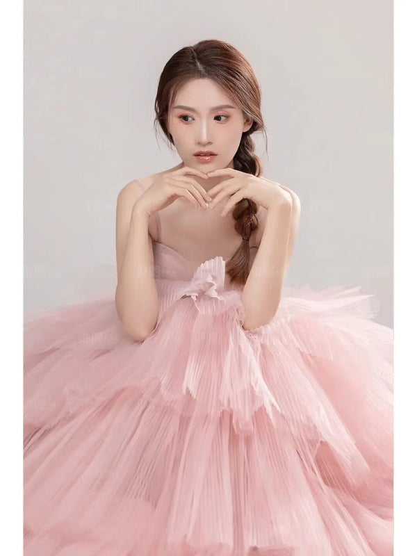 Vestido de Ceremonia Elegante para Niña Rosa y Blanco