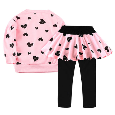 Vestidos Suéter Falso Doble Manga Larga para Niñas - Image 32