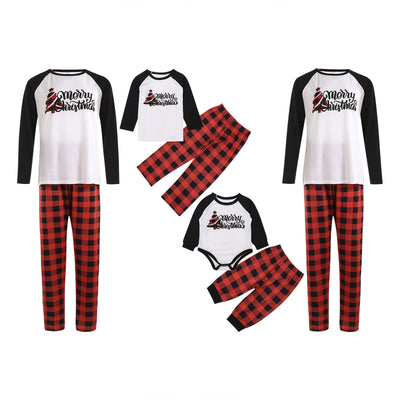 White long-sleeve pajama top with "wild one" graphic and red and black plaid pants. - Image 14