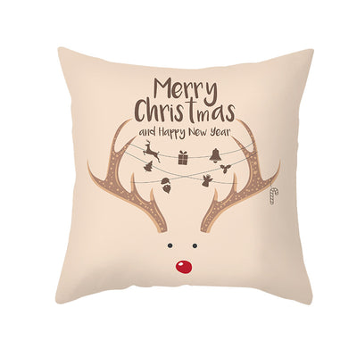 Funda de Almohada Navideña con Diseño de Dibujos Animados en Tela Melocotón - Image 28