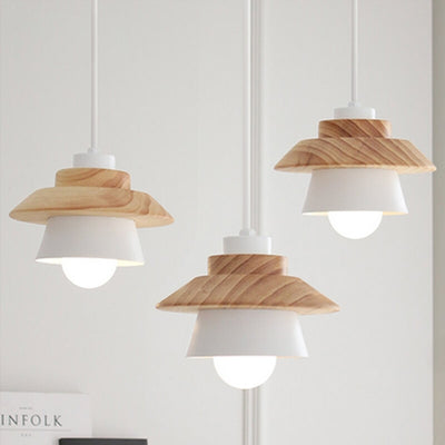 Lámpara Colgante Minimalista de Madera y Aleación Estilo Japonés - Image 4