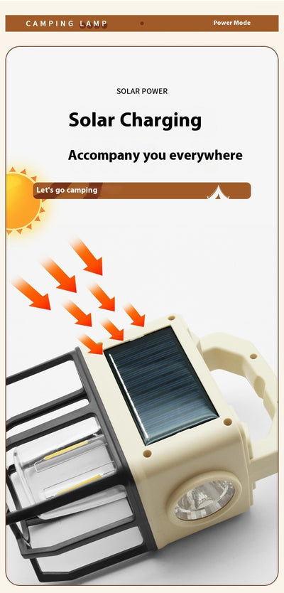 Lámpara Solar Portátil para Camping - Luz Multifuncional para Tienda de Campaña - Image 12