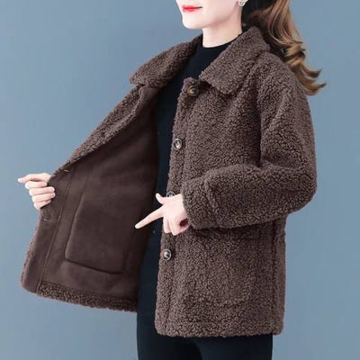Chaqueta Corta de Lana de Cordero para Otoño e Invierno - Image 2