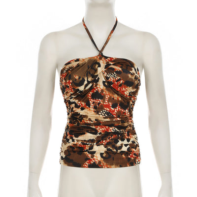 Chaleco Halter Retro Estampado Elegante y Sensual - Image 17
