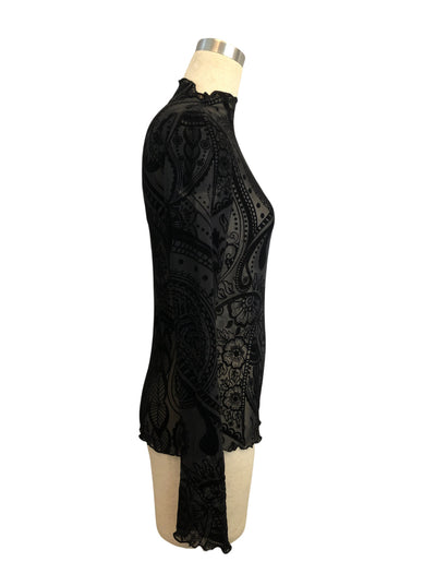 Blusa Manga Larga Estampado Paisley con Malla Texturizada - Image 10