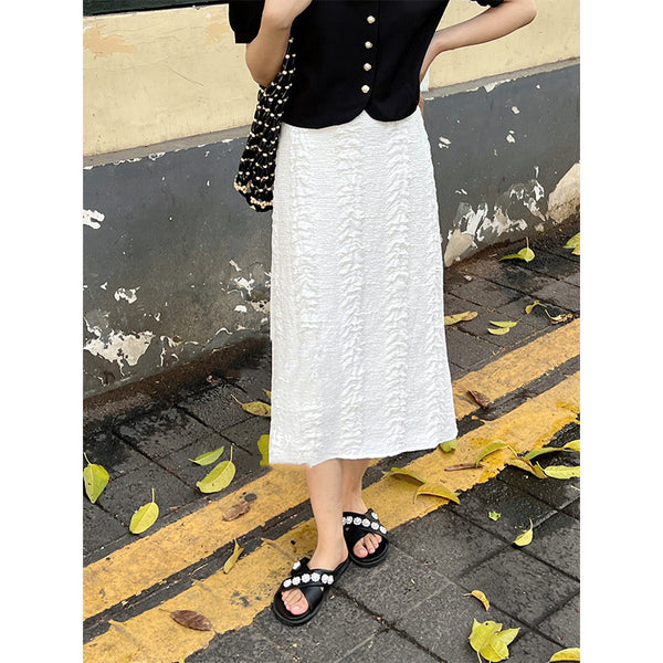 Falda A-línea Cintura Alta Slim con Efecto Cadera y Elegancia - Image 4