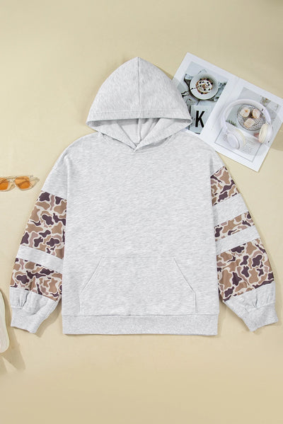 Sudadera Oversize Gris Camuflado con Mangas Asimétricas Talla Grande - Image 3
