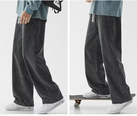Pantalones Vaqueros Rectos Hombre Primavera Verano Talle Alto Pierna Ancha Urbano - Image 21