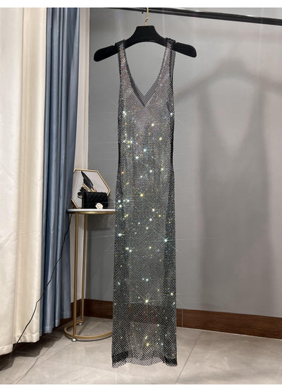 Falda Larga Brillante de Malla con Strass para Niña - Image 19