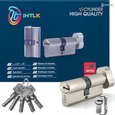 Cilindro de Cerradura Estándar Europeo 70mm con 5 Llaves - Acero Inoxidable - Image 9