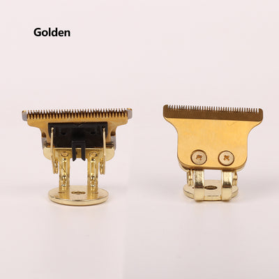 Two silver T9 shaver cutter heads, one front view and one back view, on a white background. - Image 14