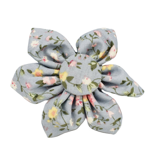 Collar Floral Azul de Algodón Poliéster para Mascotas - Image 9