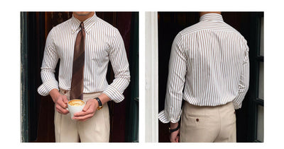 Camisa Casual de Rayas Italianas Manga Larga - Image 5