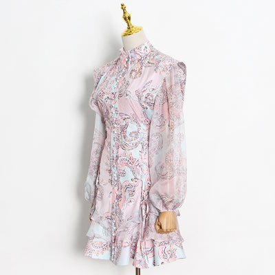 Vestido Ejecutivo Mujer Cuello Alto Ajustado con Detalles en Malla - Image 9
