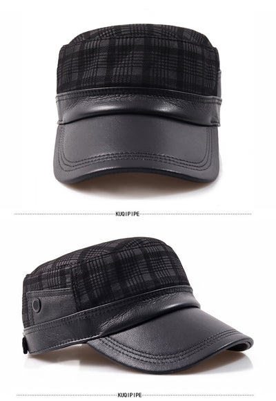Gorra Newsboy de Piel de Oveja para Hombre con Visera Plana - Image 5
