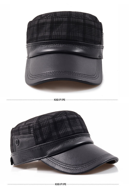 Gorra Newsboy de Piel de Oveja para Hombre con Visera Plana - Image 5