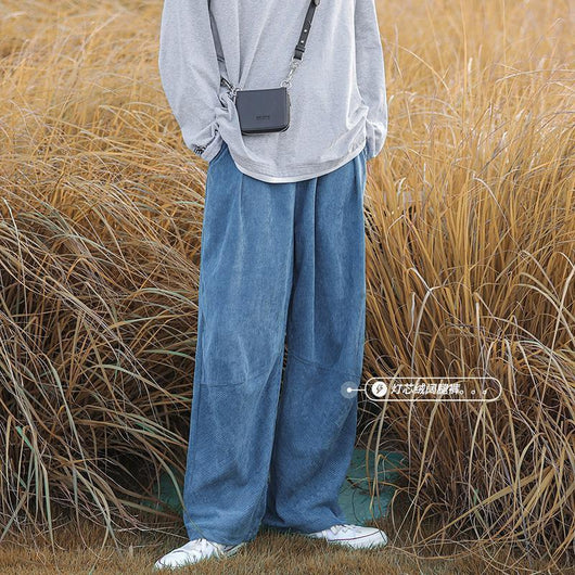 Pantalones Corduroy Holgados de Pierna Recta para Hombre - Primavera y Otoño - Image 5