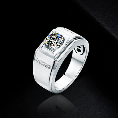 Anillo de Plata 925 con Moissanita para Hombre - Diseño Europeo y Americano - Image 7