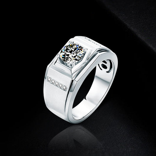 Anillo de Plata 925 con Moissanita para Hombre - Diseño Europeo y Americano - Image 7