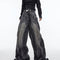 Jeans Vintage Desgastado Pierna Ancha Suelta