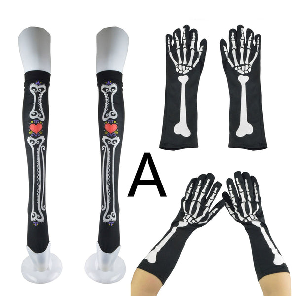 Set de Medias y Guantes Esqueleto Festival Halloween - Disfraz Completo - Image 3