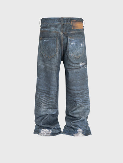 Pantalones Rectos Desgastados con Efecto Vintage para Hombre y Mujer - Image 6