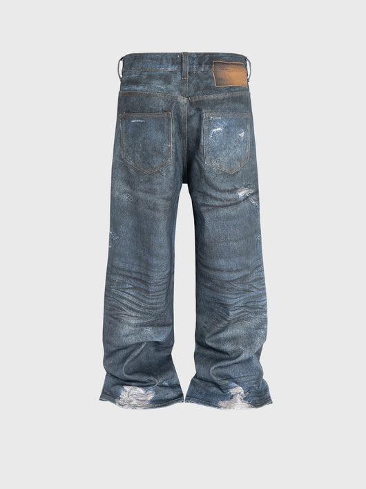 Pantalones Rectos Desgastados con Efecto Vintage para Hombre y Mujer - Image 6