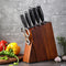 Seven Pieza Damascus Kitchen Knife Juego Negro