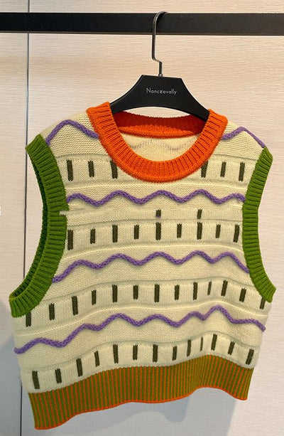 Chaleco de Punto Retro Lana Australiana Cuello Redondo para Niños - Image 10