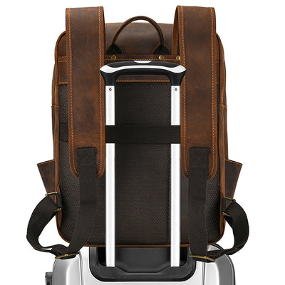 Mochila de Cuero Retro para Hombre - Gran Capacidad y Múltiples Bolsillos - Image 23
