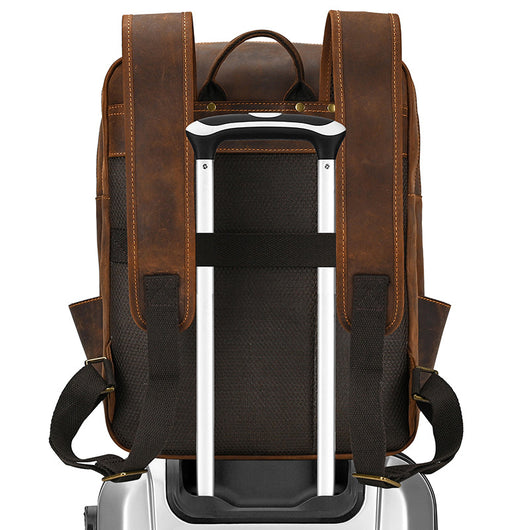 Mochila de Cuero Retro para Hombre - Gran Capacidad y Múltiples Bolsillos - Image 23
