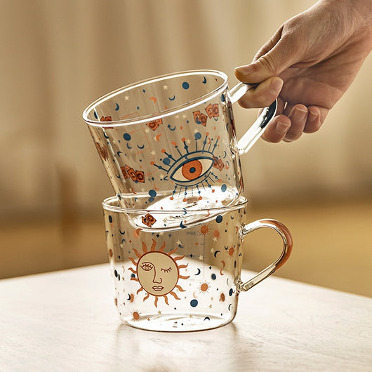 Vaso de Vidrio Gran Capacidad con Escala de Medición Diseño Cielo Estrellado - Image 5