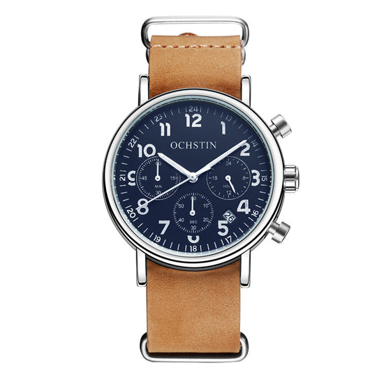 Reloj de Cuarzo Multifunción con Calendario de Tres Esferas - Image 12