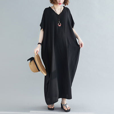 Vestido Bohemio Talla Grande para Mujer - Algodón Puro Cuello V - Image 7