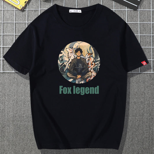 Camiseta Manga Corta Hombre Algodón Puro Estilo Náutico Japonés Suelta