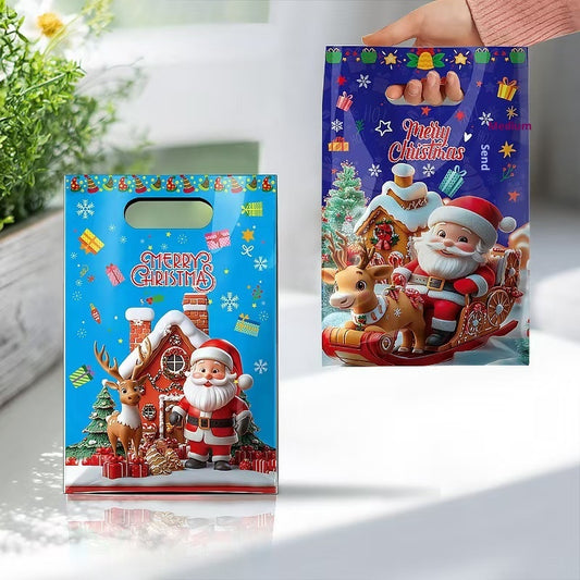 Bolsa de Regalo Navideña con Película Perlada Brillante