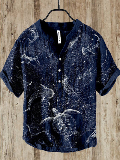 Camisa Hawaiana Navideña Casual con Estampado Santa para Hombre - Image 7