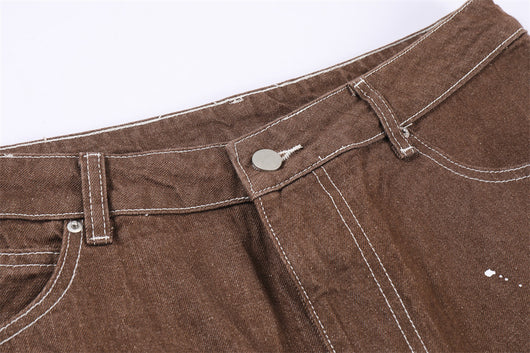 Pantalones Cortos Denim Rotos Hombre Estilo Urbano Pierna Ancha - Image 17