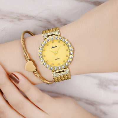 Reloj de Pulsera Mujer Resistente al Agua con Banda de Cobre