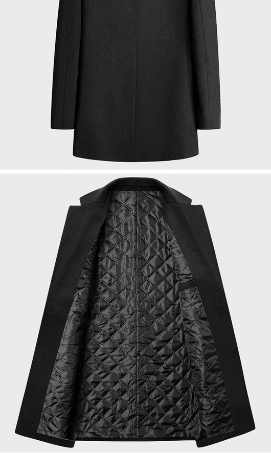 Abrigo de Lana Cruzado para Hombre con Forro de Algodón - Image 9