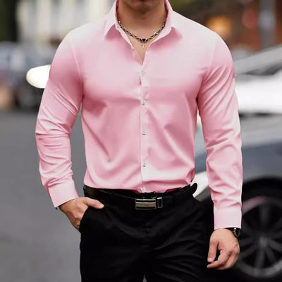 Camisa Ejecutiva de Manga Larga Color Sólido - Image 2