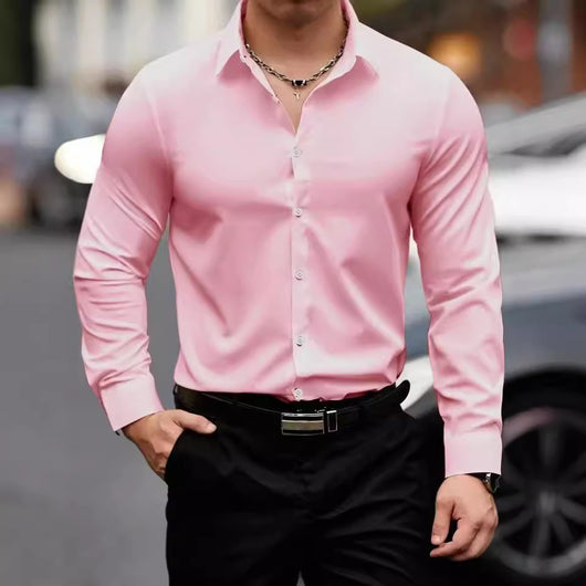 Camisa Ejecutiva de Manga Larga Color Sólido - Image 2