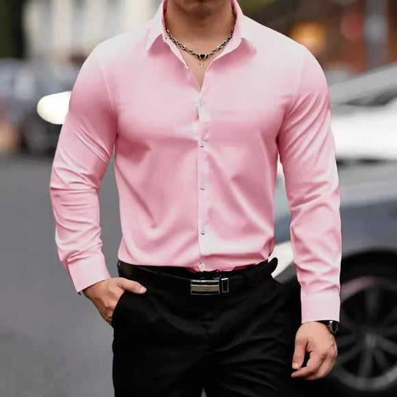 Camisa Ejecutiva de Manga Larga Color Sólido