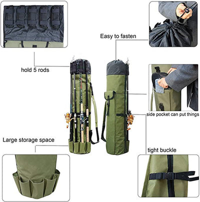Bolsa Cilíndrica Multifuncional para Caña de Pescar y Equipo de Pesca - Image 7
